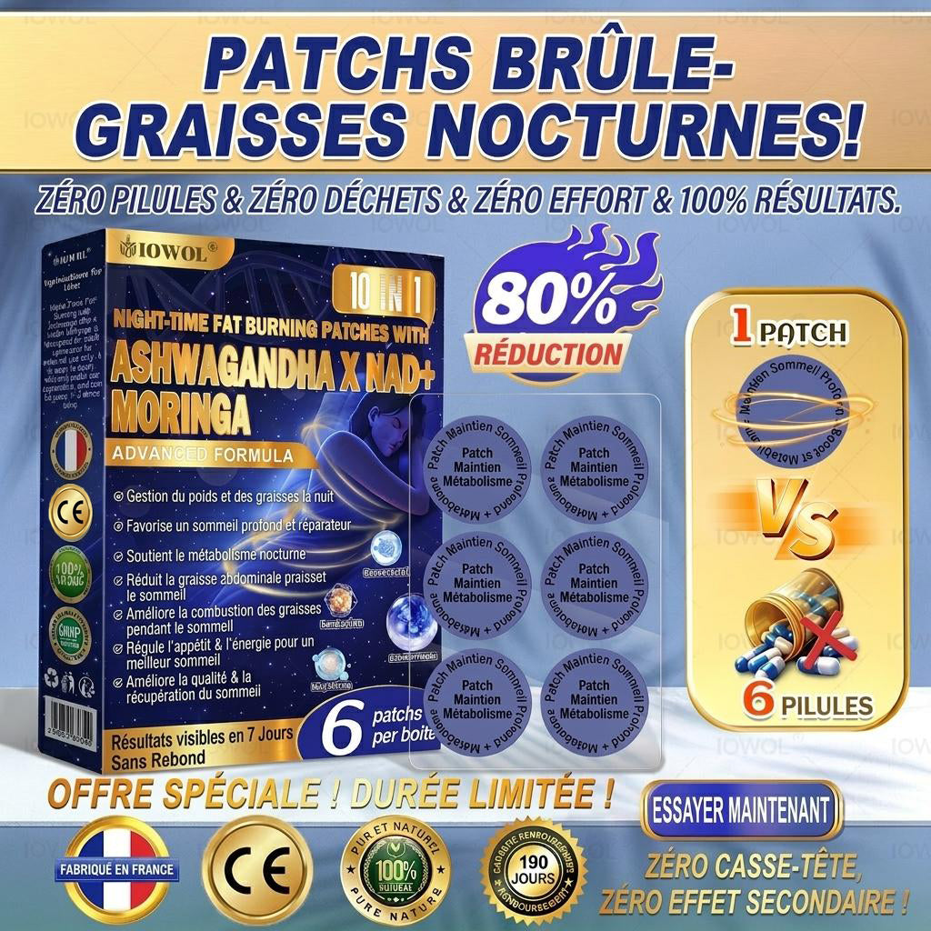 đ„ Vous voulez des rĂ©sultats plus rapides ? Ajoutez cette offre Ă -80 % pour accĂ©lĂ©rer vos progrĂšs. PATCHS BRĂLE-GRAISSE NOCTURNES IOWOL Âź ! ZĂRO COMPRIMĂ, ZĂRO DĂCHET, ZĂRO EFFORT et 100 % DE RĂSULTATS.